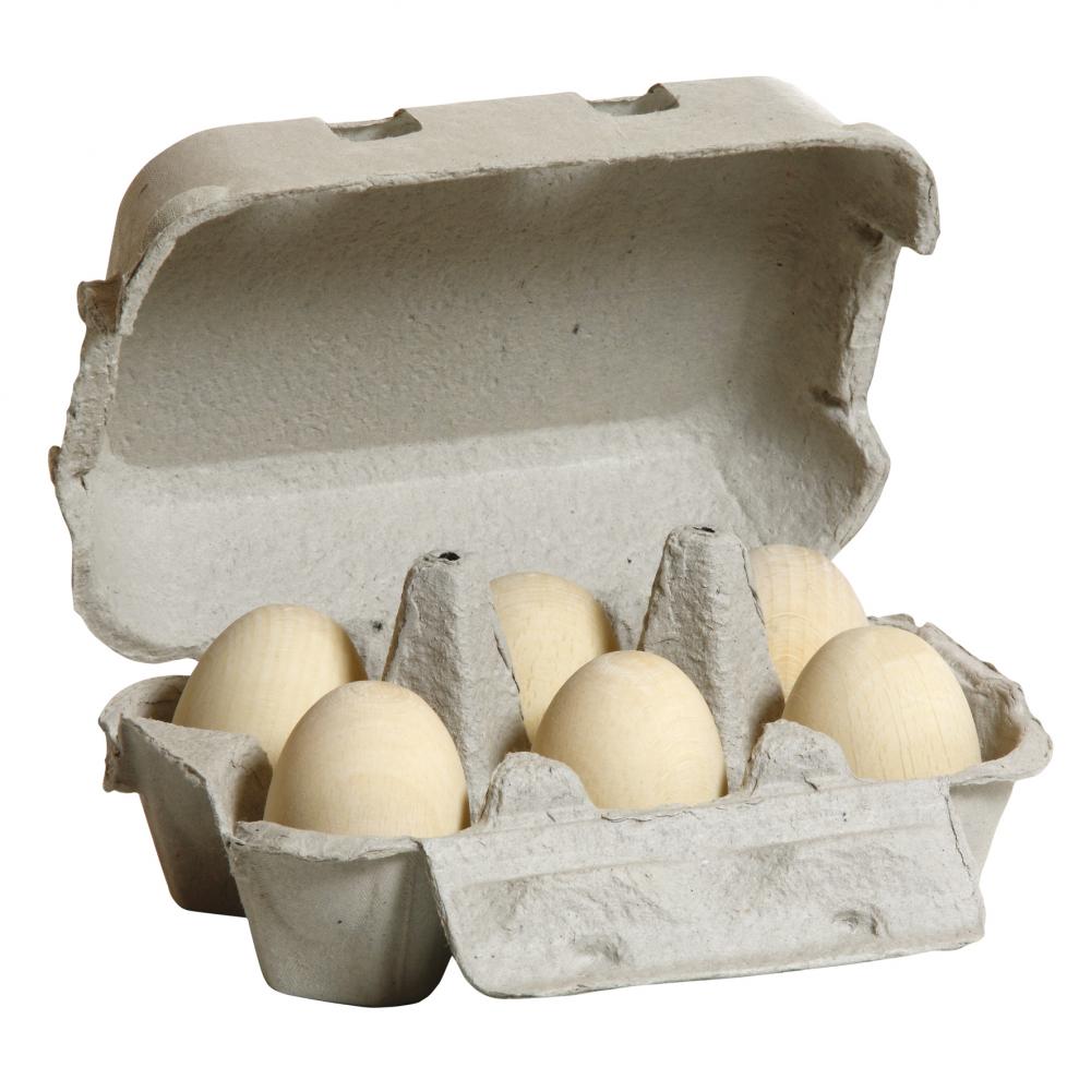 6-pack ägg i trä