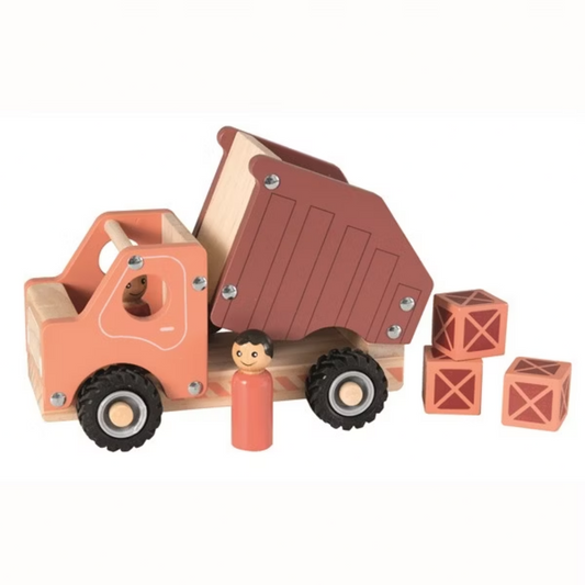 Robust trälastbil med containrar