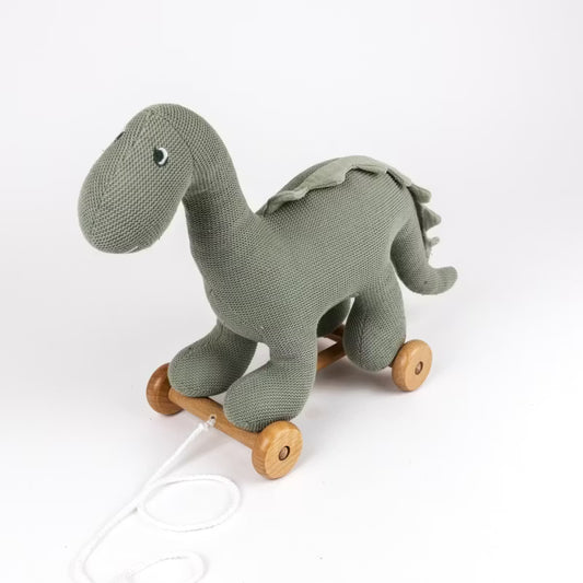 Hållbar dragleksak dinosaurie för småbarn
